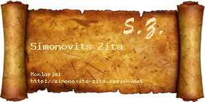 Simonovits Zita névjegykártya